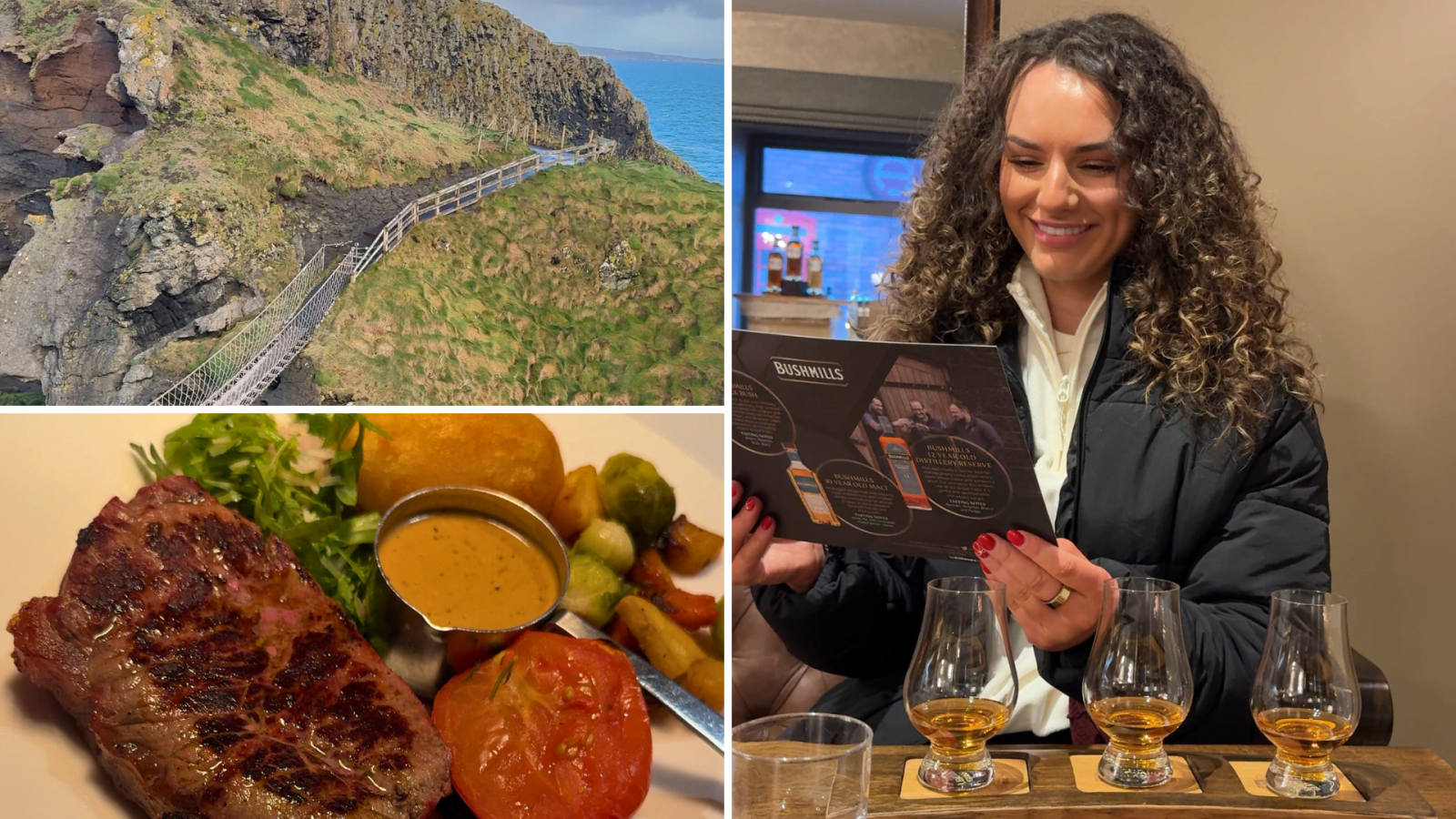 Inspiring Belfast's adventures to Carrick a rede, Bushmills Distillery and Bushmills inn